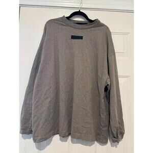 Men's Essentials Fear of God brown long sleeve all cotton shirt oversized S 1630